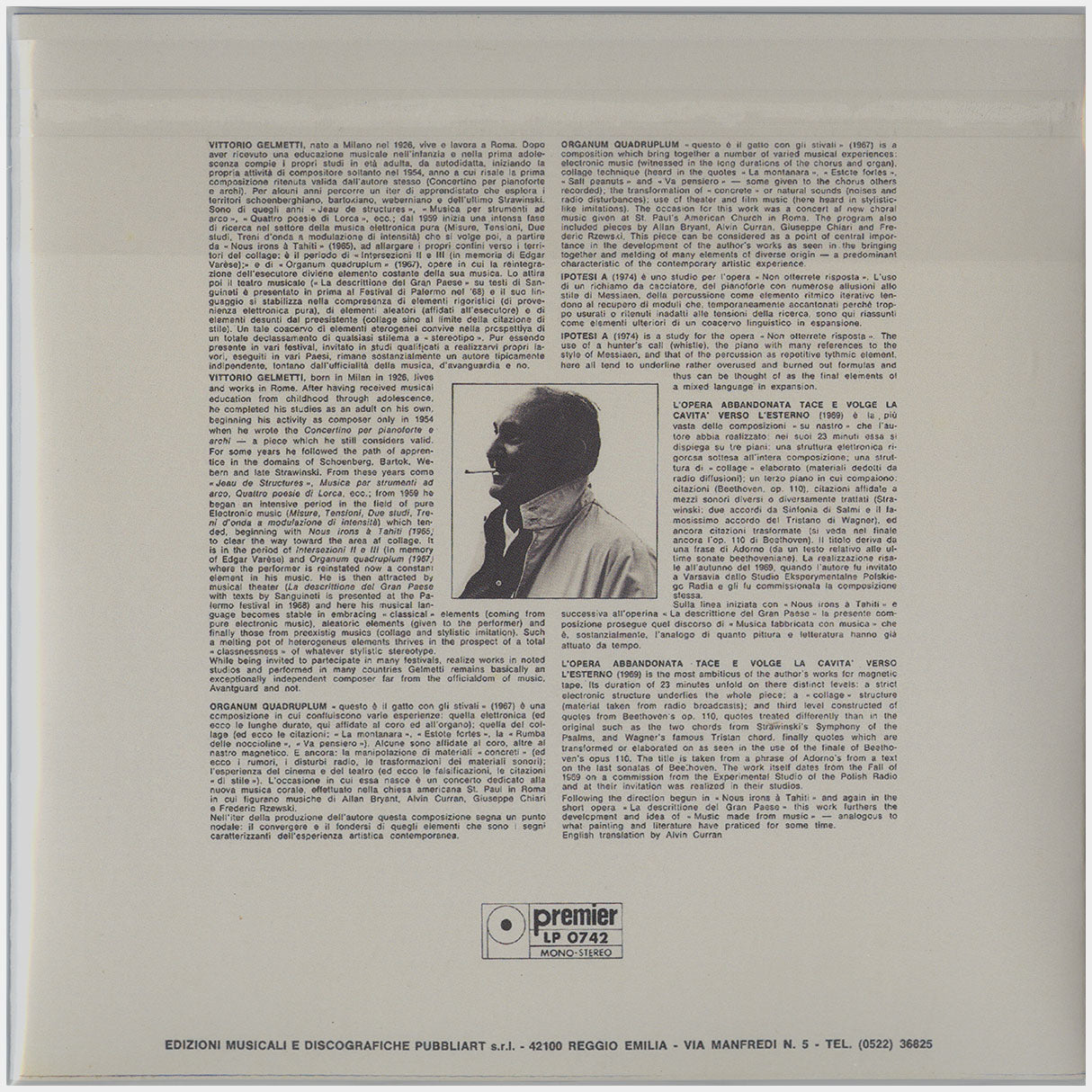 [CP 123 CD] Vittorio Gelmetti; Organum Quadruplum