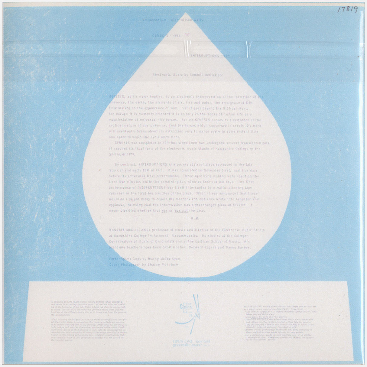 [CP 165 CD] Randall McClellan; Genesis Interruptions +