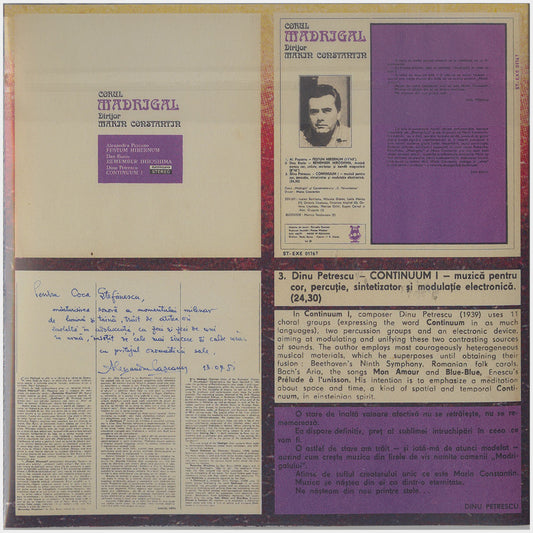 [CP 235 CD] Dinu Petrescu; Ciclul „COSMOFONIE” +