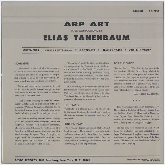 [CP 264 CD] Elias Tanenbaum; Arp Art +