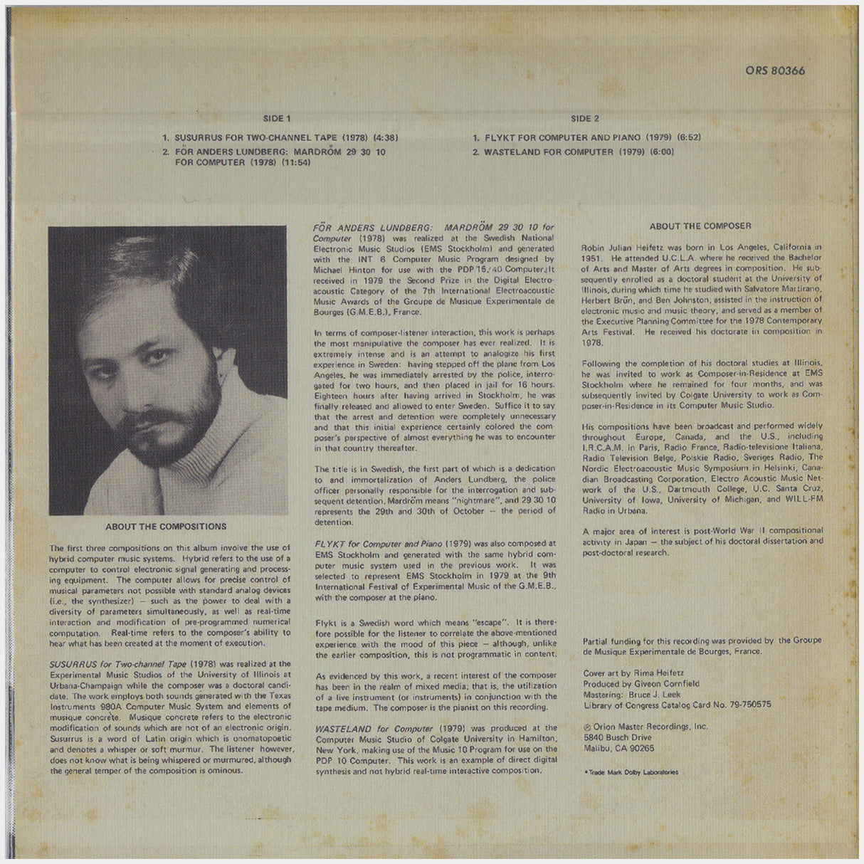 [CP 267 CD] Robin Julian Heifetz; Heifetz Plays Heifetz +